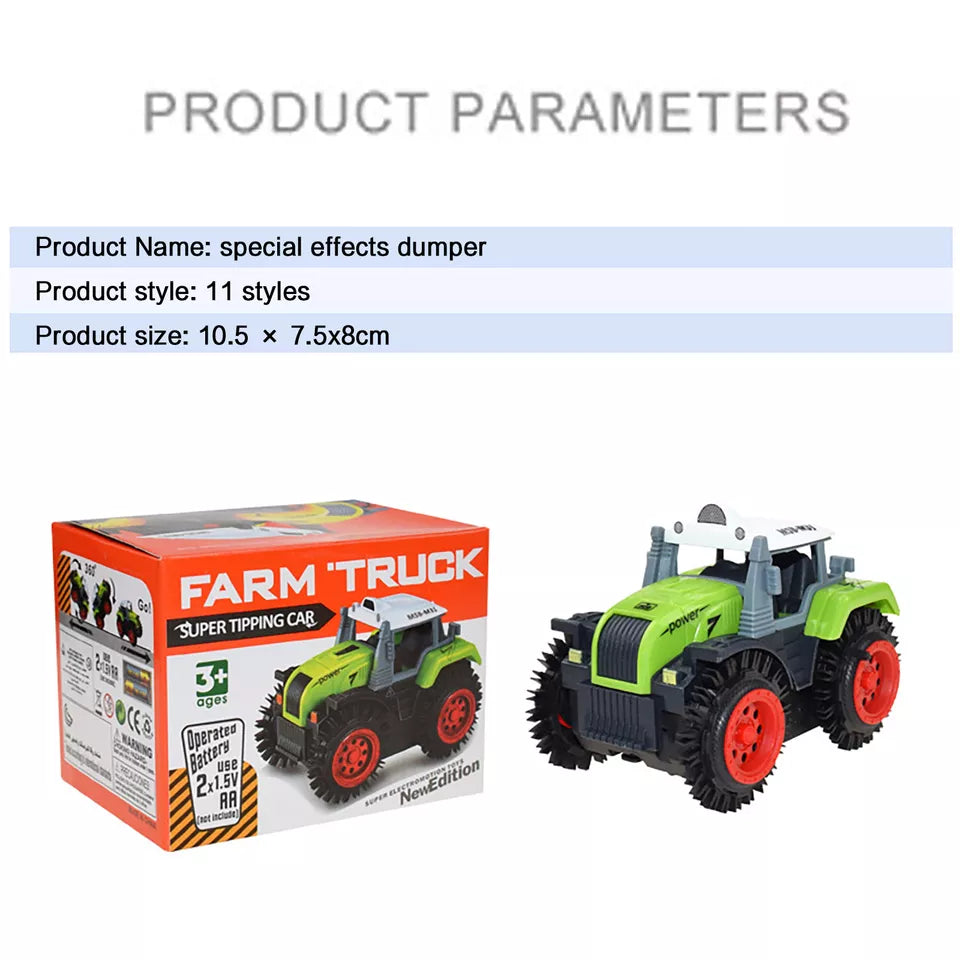 Stunt Electric Car Dumper Double Sided Tumbling Bucket Stunt Car Electric Toys 4WD Off-road Car Model Vehicle Toys For Kids