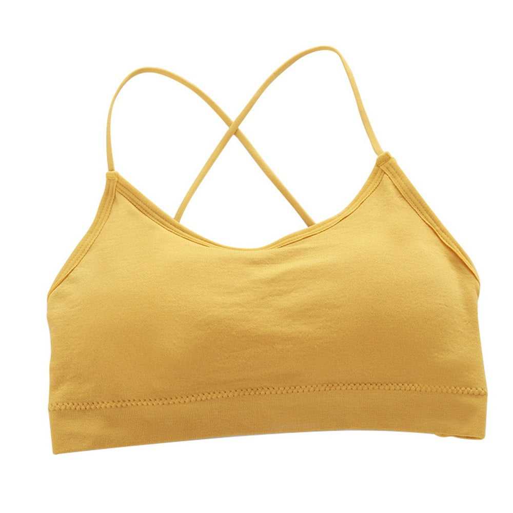Sexy Bra Bandeau Crop Top Slim Spaghetti Strap Seamless Tube Top Backless Bralette Streetwear Lingerie Beauty Back Crop Tee
