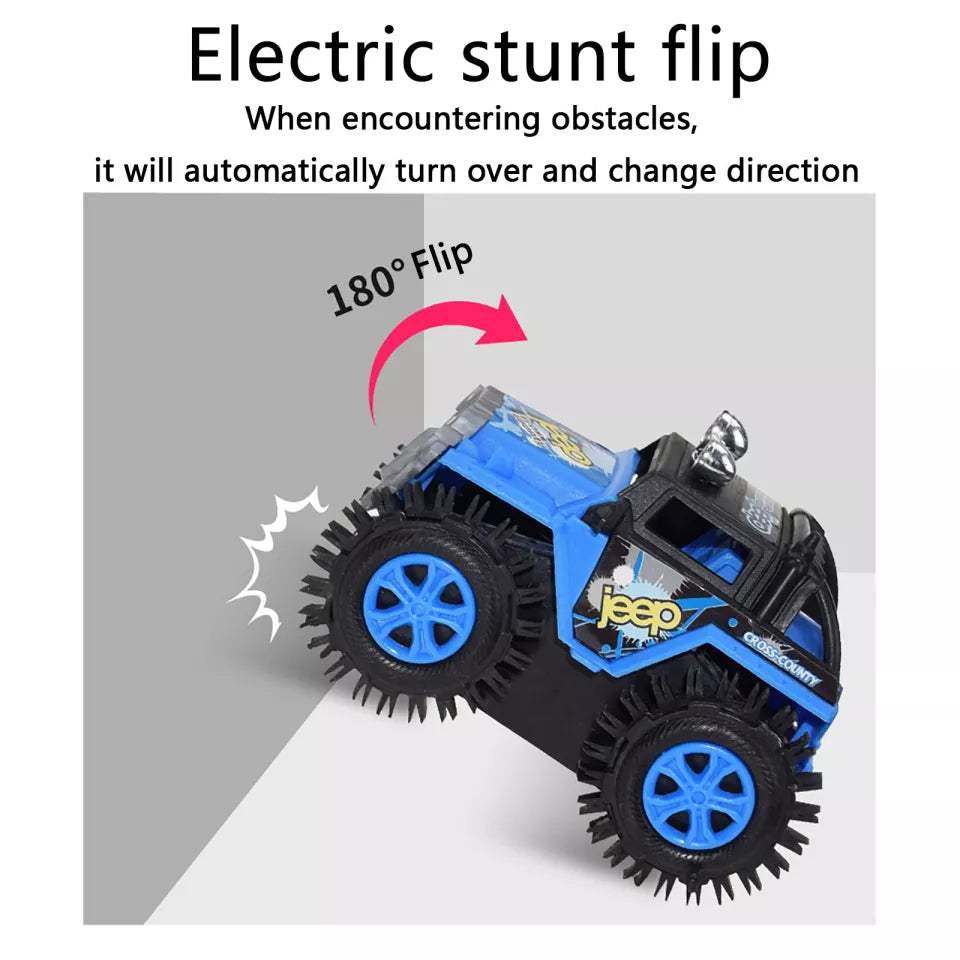 Stunt Electric Car Dumper Double Sided Tumbling Bucket Stunt Car Electric Toys 4WD Off-road Car Model Vehicle Toys For Kids