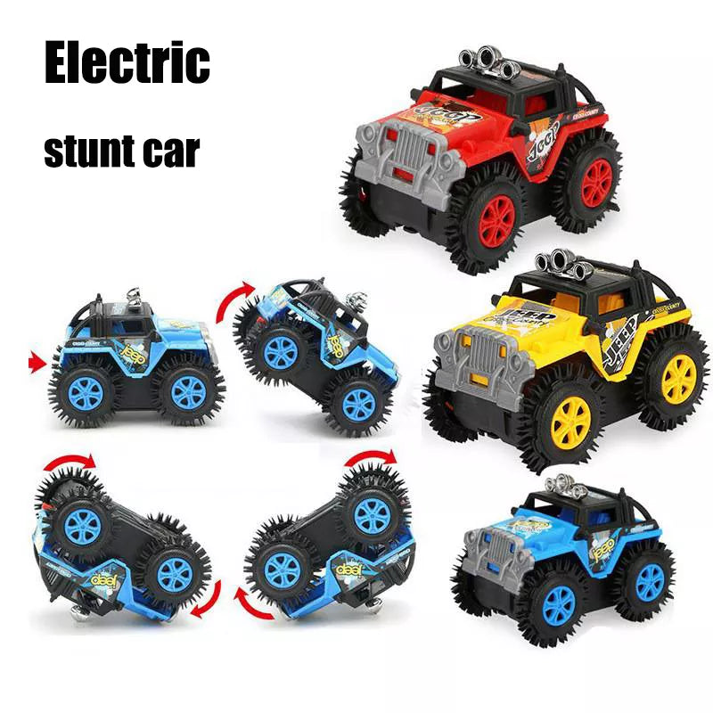 Stunt Electric Car Dumper Double Sided Tumbling Bucket Stunt Car Electric Toys 4WD Off-road Car Model Vehicle Toys For Kids
