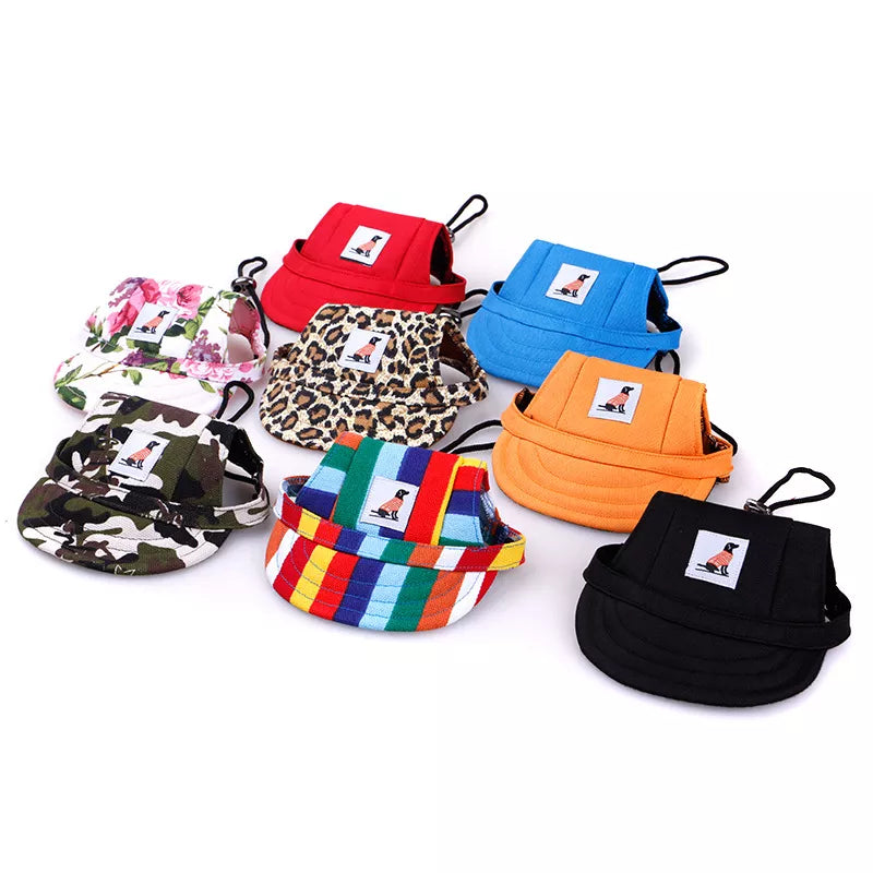 Dog Hat Summer shade puppy hats Cat  hat Visor Cap With Ear Holes Pet Products Outdoor Accessories Sun Hat