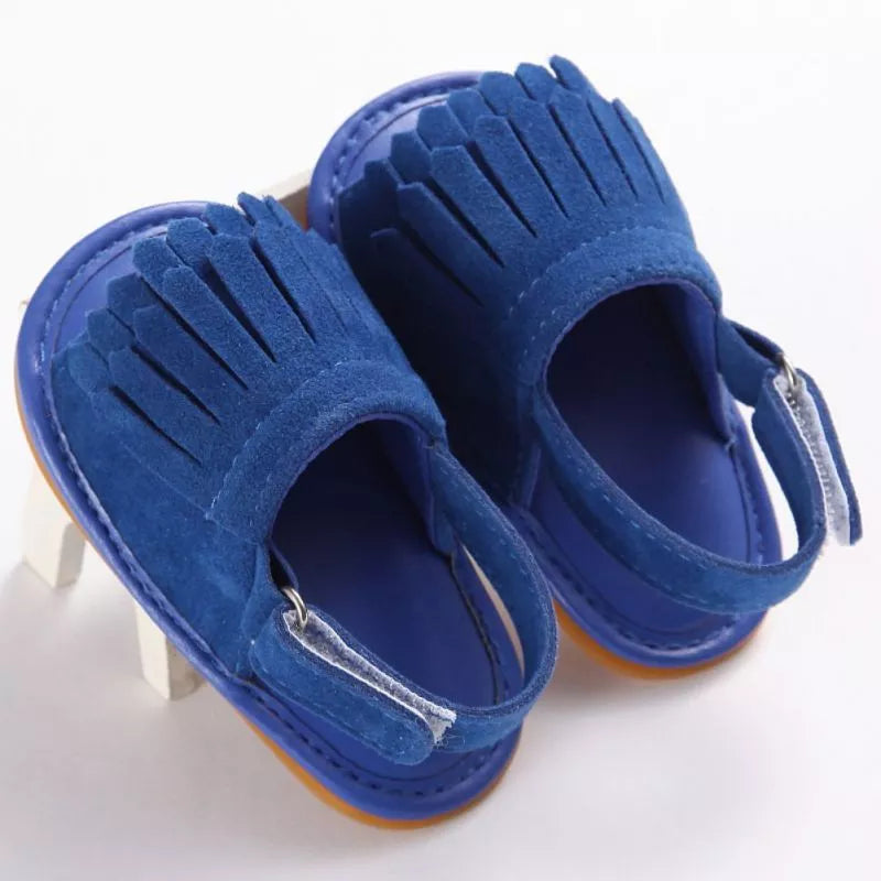 Kids White Puffer Sandals
