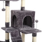 Free Shipping 180CM Multi-Level Cat Tree For Cats With Cozy Perches Stable Cat Climbing Frame Cat Scratch Board Toys Gray&Beige