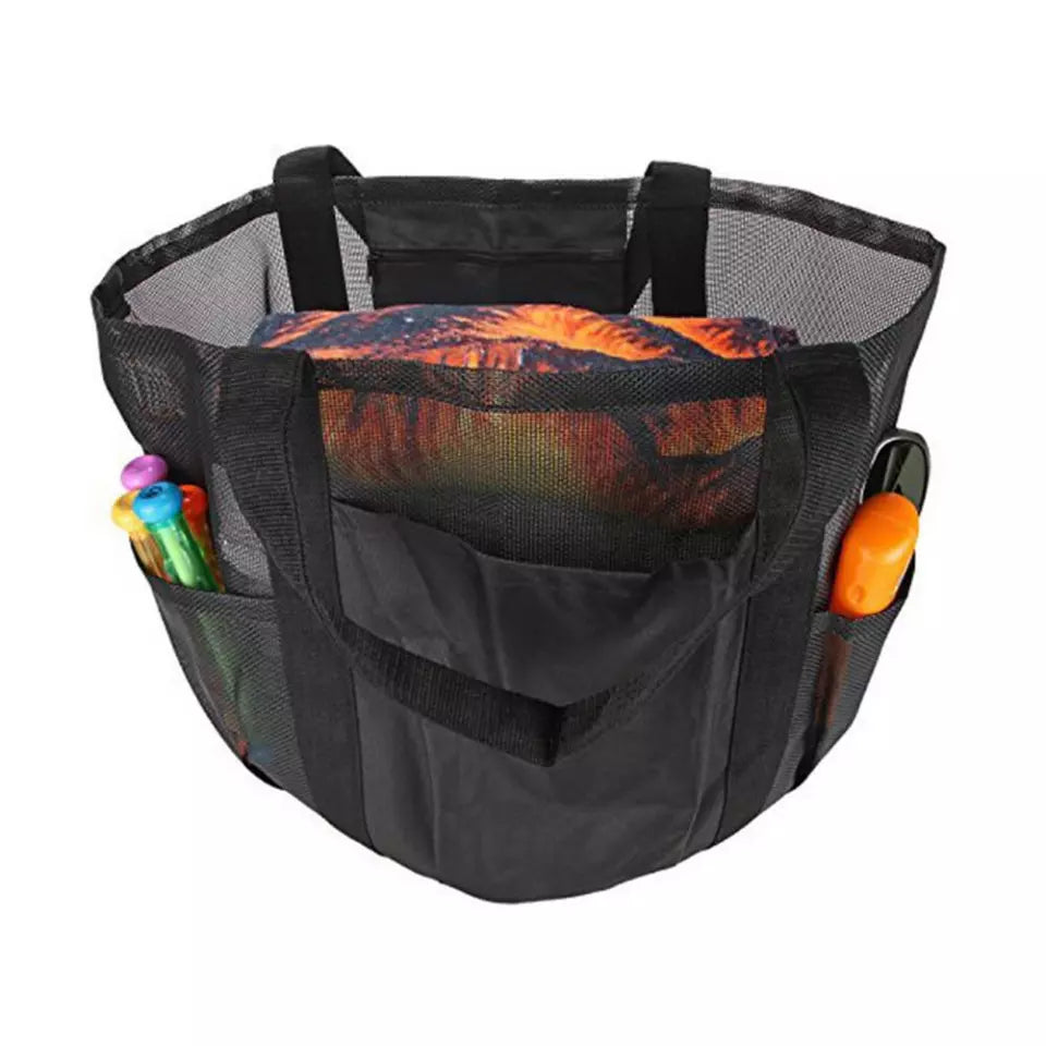 Summer Large Beach Bag For Towels Mesh Durable Beach Bags For Toys Waterproof Underwear Pocket Beach Tote Bag