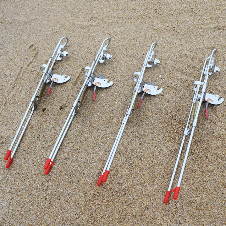 Stainless Steel Fishing Rod Holder Automatic Adjustable Sea Pole Ground Bracket Spring Support Stand Fishing Tool Accessories