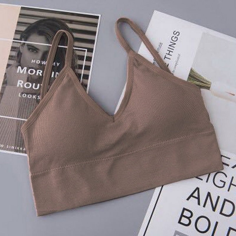 Sexy Bra Bandeau Crop Top Slim Spaghetti Strap Seamless Tube Top Backless Bralette Streetwear Lingerie Beauty Back Crop Tee