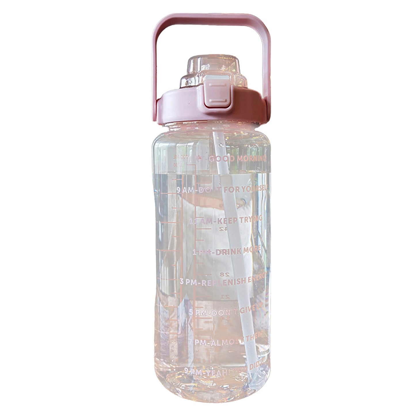 Large Capacity Sports Water Bottle Time Marker Leak-Proof Water Bottles With Straw 2000ml Drinking Bottle Fitness Sports Bottle