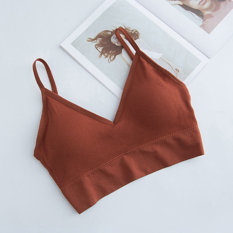Sexy Bra Bandeau Crop Top Slim Spaghetti Strap Seamless Tube Top Backless Bralette Streetwear Lingerie Beauty Back Crop Tee