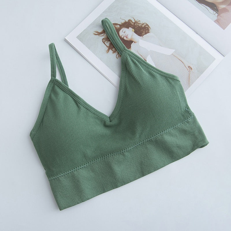 Sexy Bra Bandeau Crop Top Slim Spaghetti Strap Seamless Tube Top Backless Bralette Streetwear Lingerie Beauty Back Crop Tee