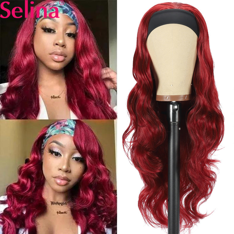 Synthetic Headband Wig Highlight Wig P27/33 Mixed Ombre Honey Blonde Straight Wigs Daily Party Cosplay Wig Heat Resistant Fiber