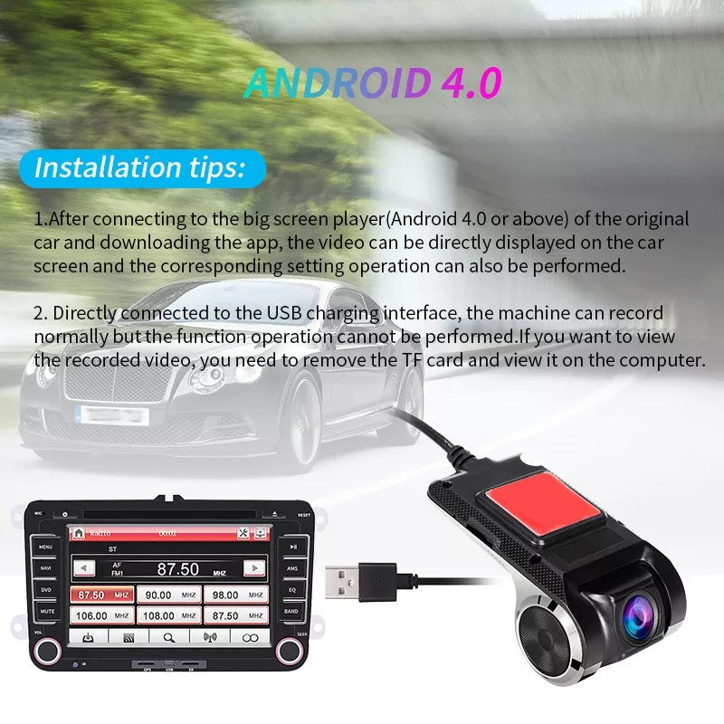 Full HD 1080P ADAS USB Dash Cam Car DVR Android Dash Camera DVR Loop Recording Car DashCam Night Vision Video Recorder