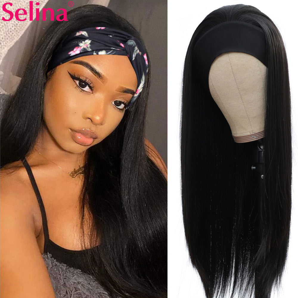 Synthetic Headband Wig Highlight Wig P27/33 Mixed Ombre Honey Blonde Straight Wigs Daily Party Cosplay Wig Heat Resistant Fiber