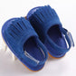 Kids White Puffer Sandals