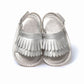 Kids White Puffer Sandals