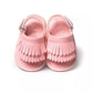 Kids White Puffer Sandals