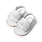 Kids White Puffer Sandals