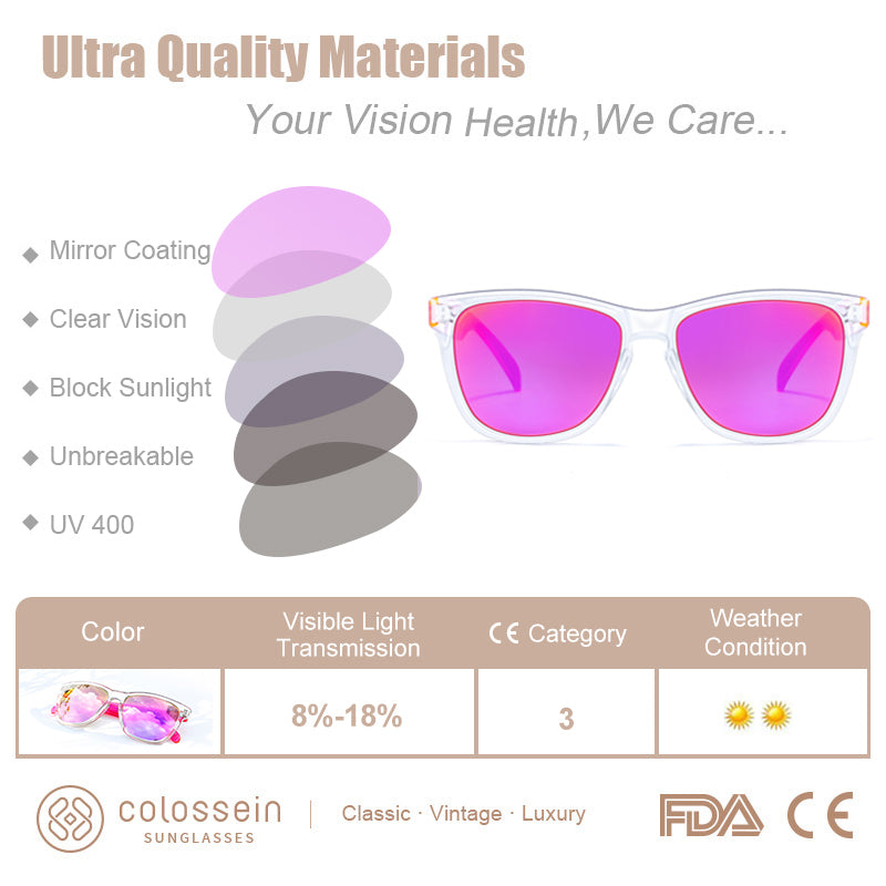 Transparent Rose Mirror Sunglasses