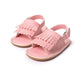 Kids White Puffer Sandals