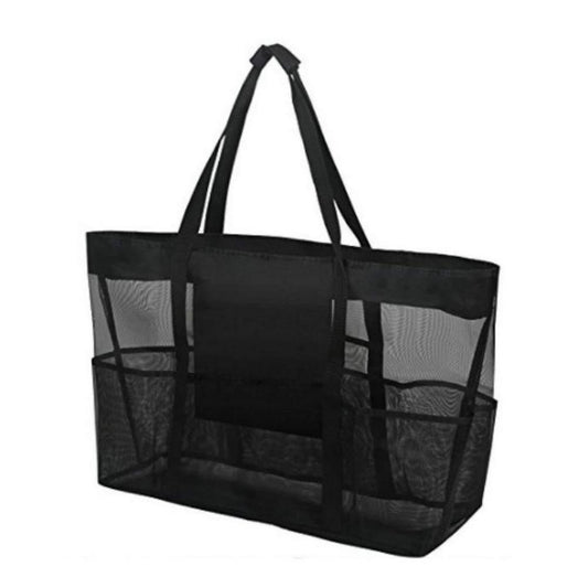 Summer Large Beach Bag For Towels Mesh Durable Beach Bags For Toys Waterproof Underwear Pocket Beach Tote Bag