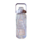 Large Capacity Sports Water Bottle Time Marker Leak-Proof Water Bottles With Straw 2000ml Drinking Bottle Fitness Sports Bottle