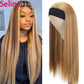 Synthetic Headband Wig Highlight Wig P27/33 Mixed Ombre Honey Blonde Straight Wigs Daily Party Cosplay Wig Heat Resistant Fiber